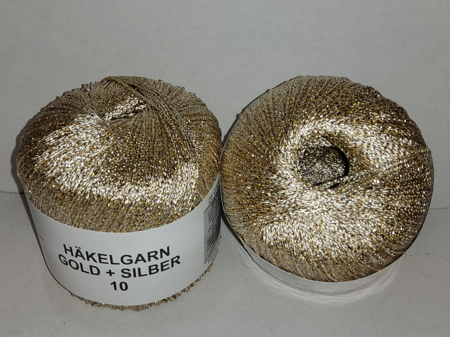 Häkelgarn gold u. Silber 10