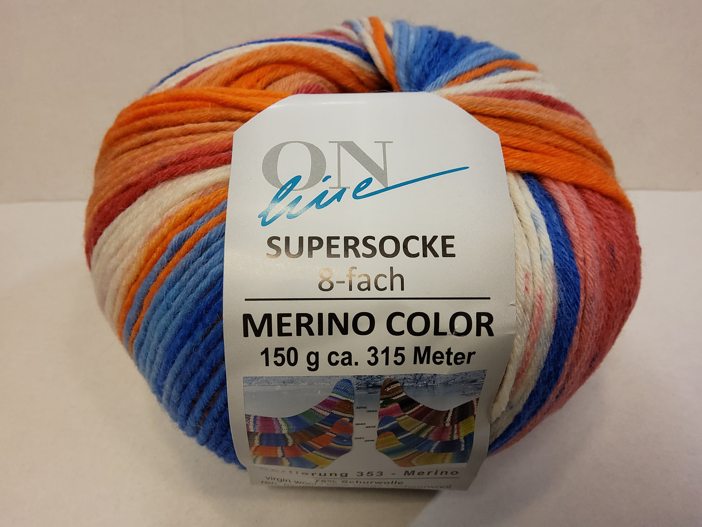 Supersocke 8-fach Merino Color Sort. 353
