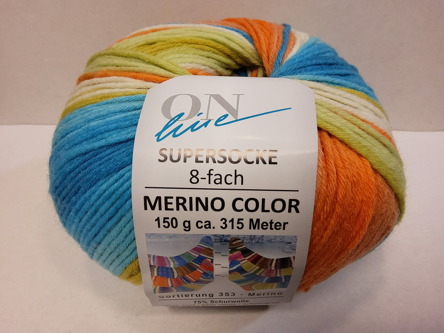 Supersocke 8-fach Merino Color Sort. 353