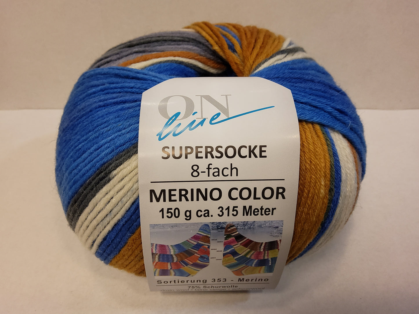 Supersocke 8-fach Merino Color Sort. 353