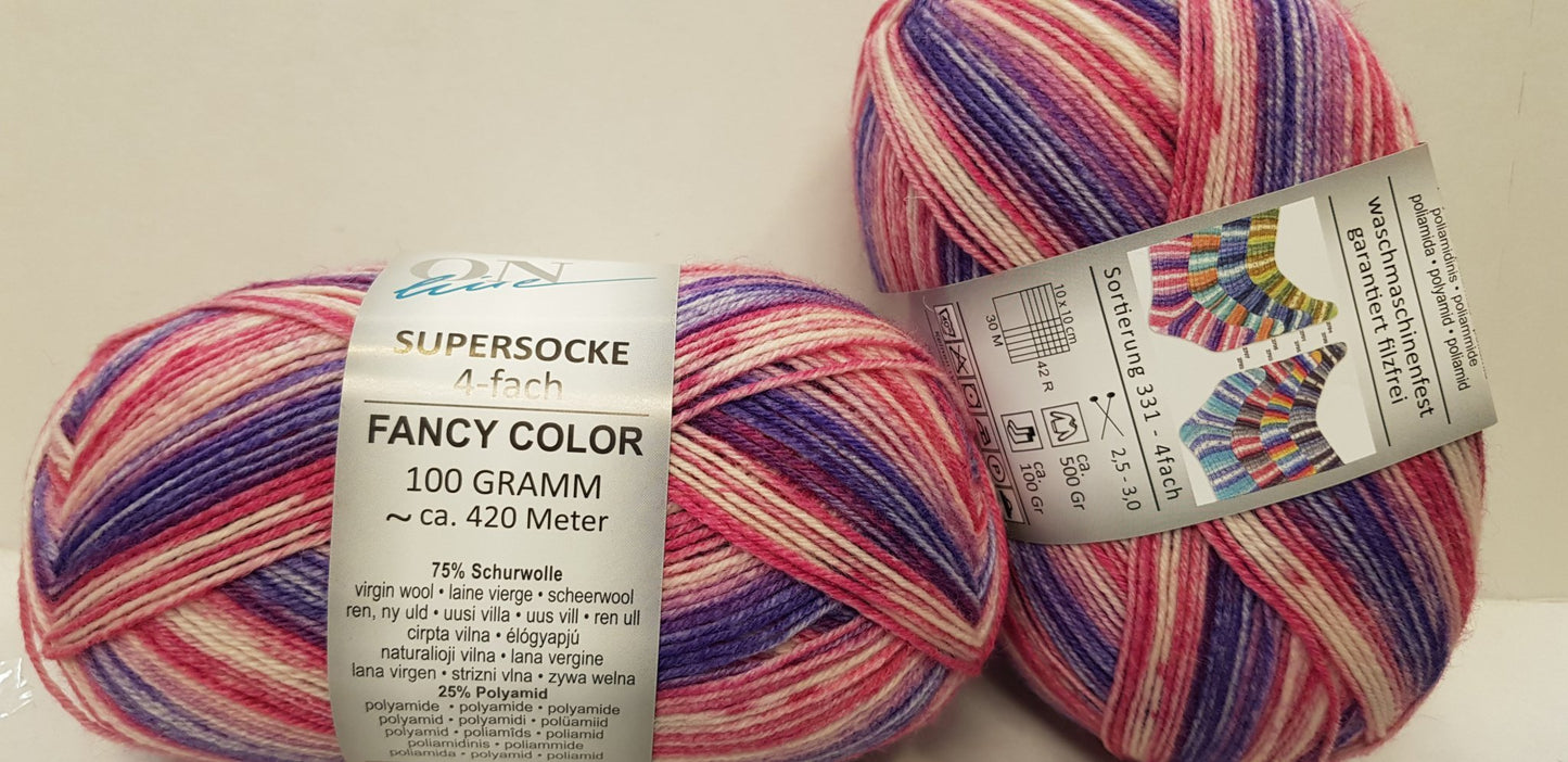 Supersocke 4-fach Fancy Color