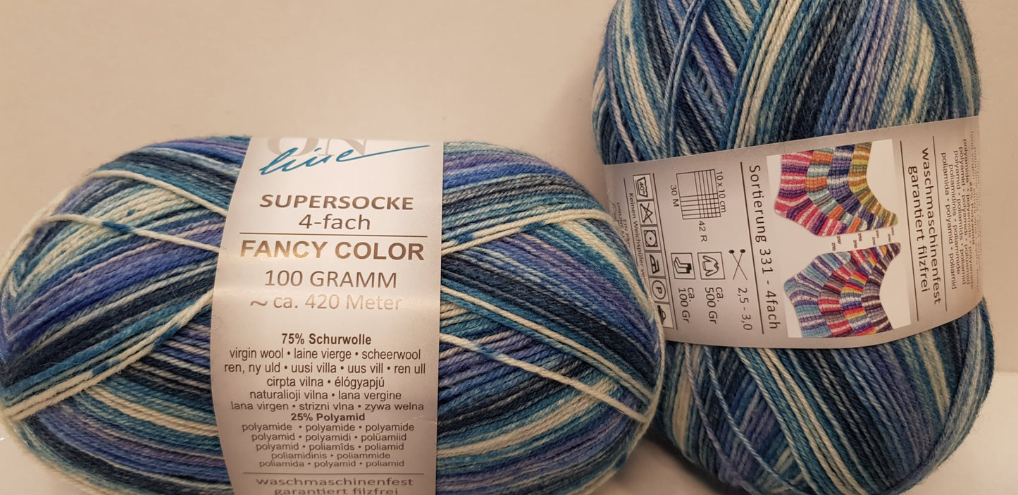 Supersocke 4-fach Fancy Color