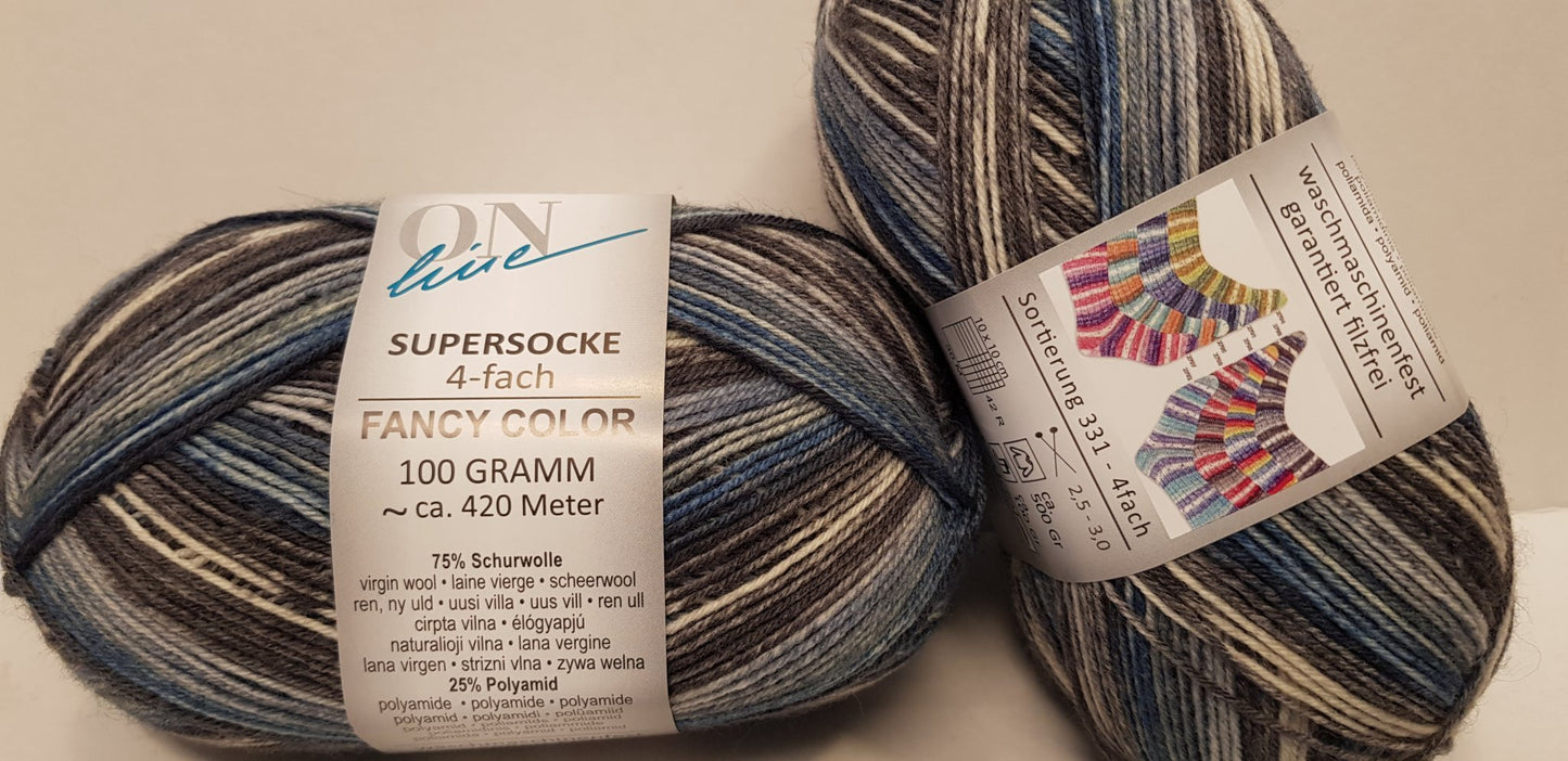 Supersocke 4-fach Fancy Color