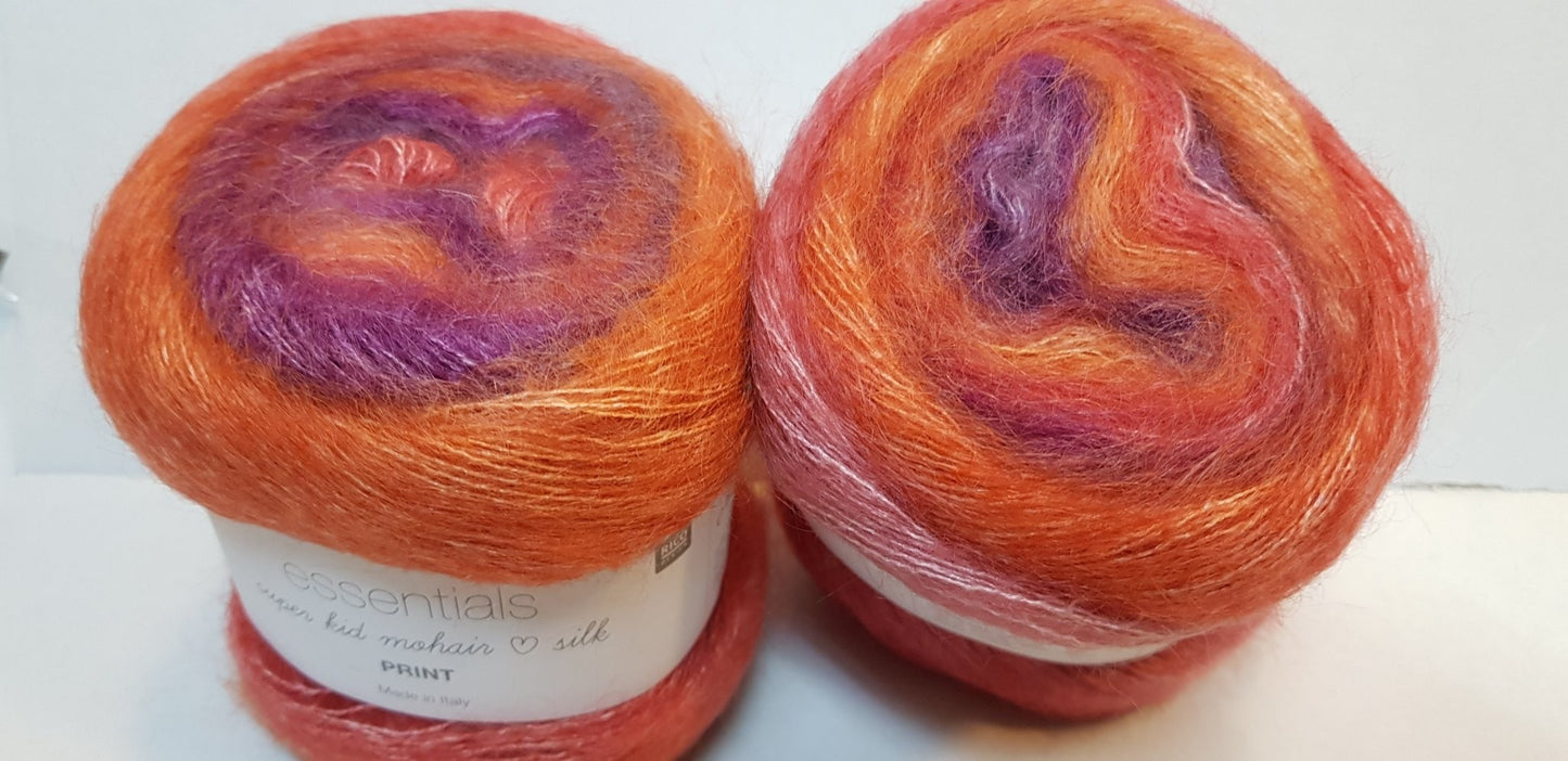 Essentials super kid mohair love silk print