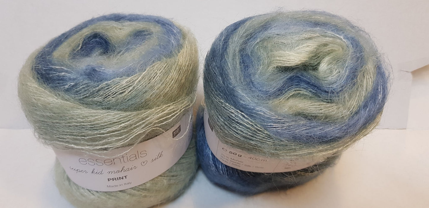 Essentials super kid mohair love silk print