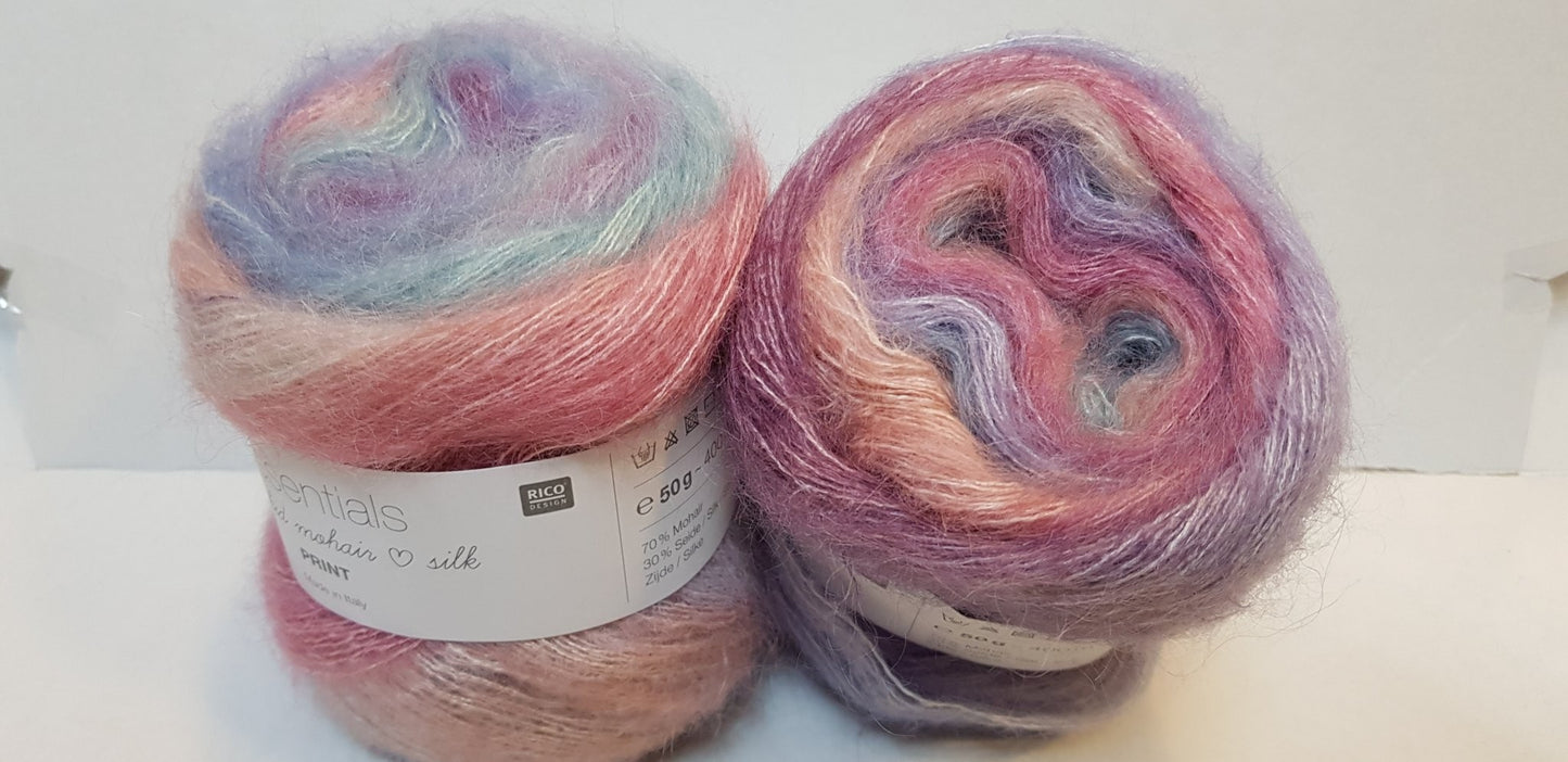 Essentials super kid mohair love silk print