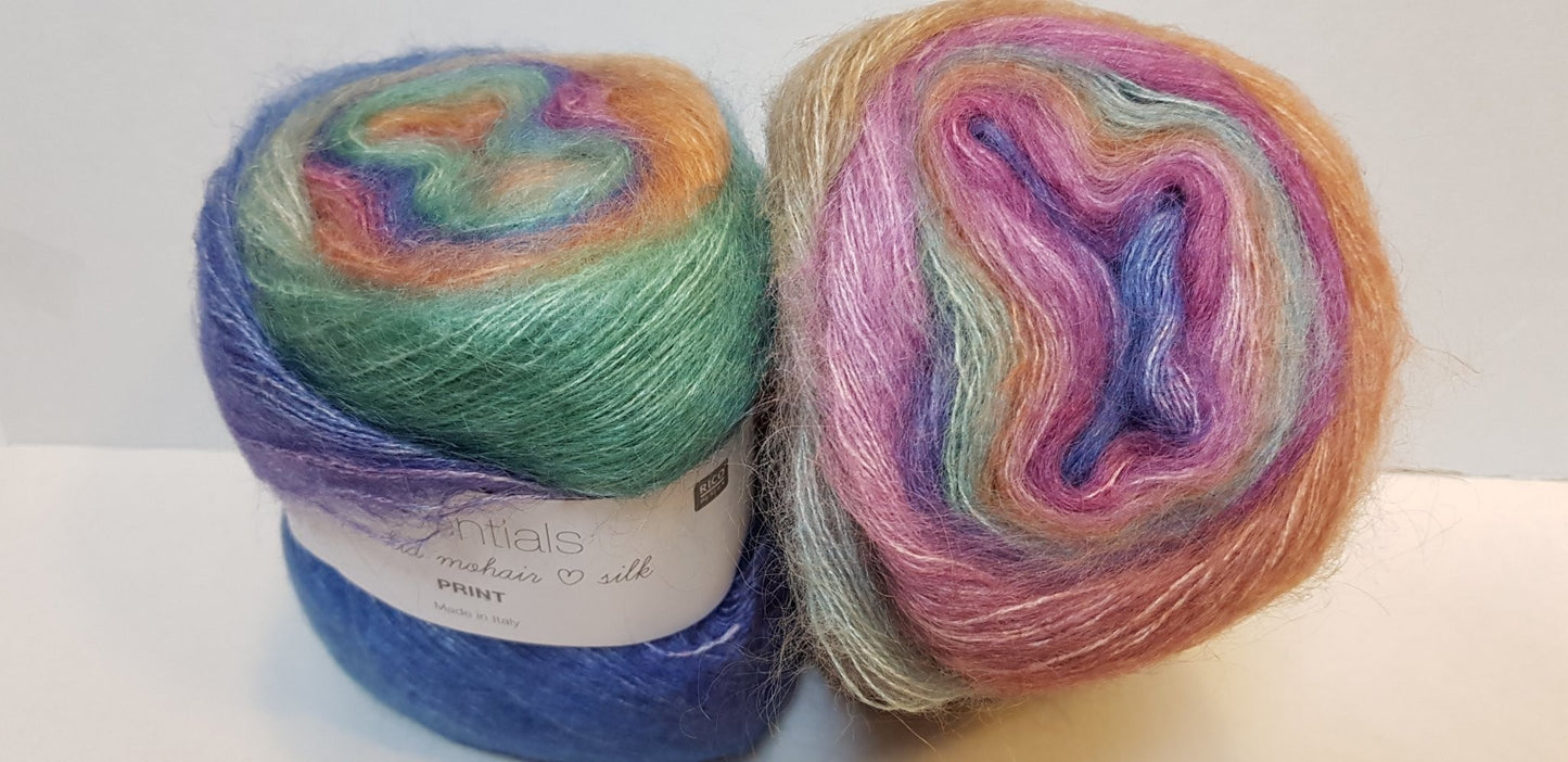 Essentials super kid mohair love silk print