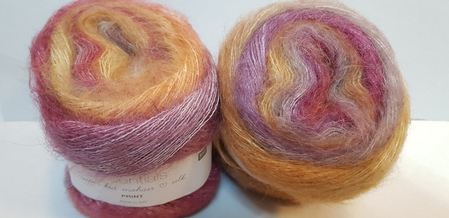 Essentials super kid mohair love silk print