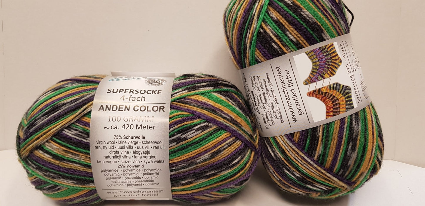 Supersocke 4-fach Anden Color