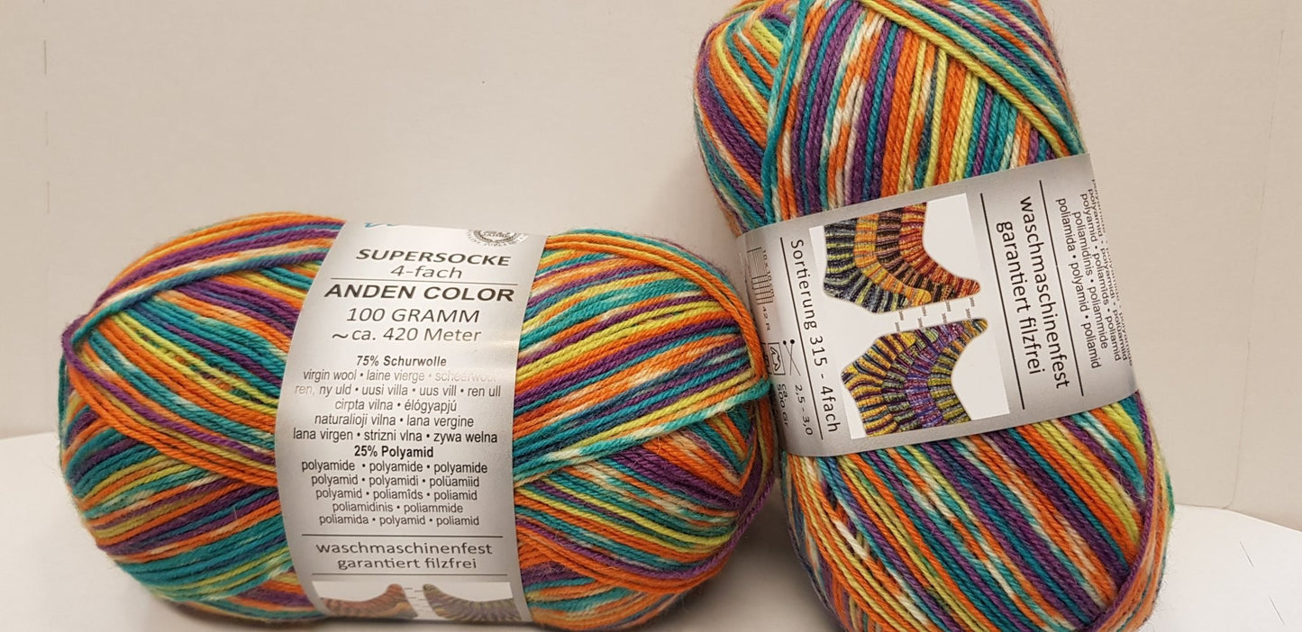 Supersocke 4-fach Anden Color