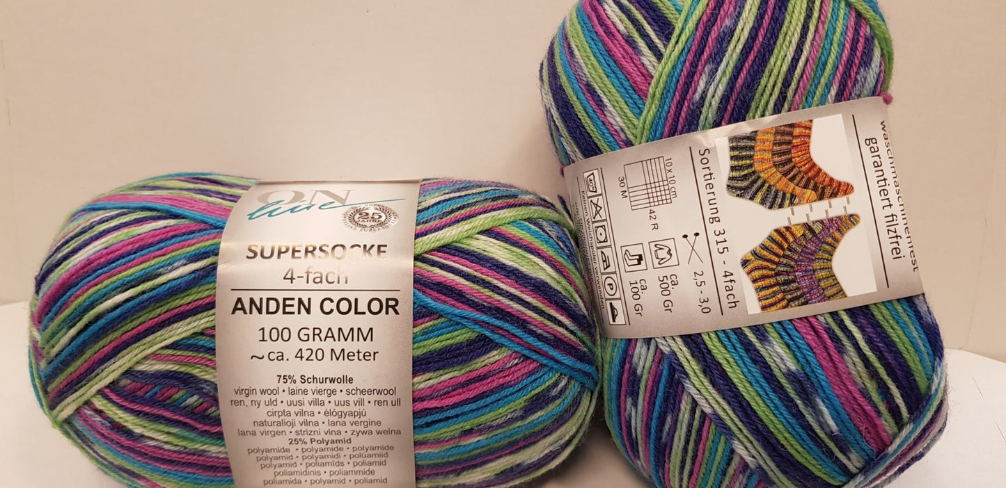 Supersocke 4-fach Anden Color