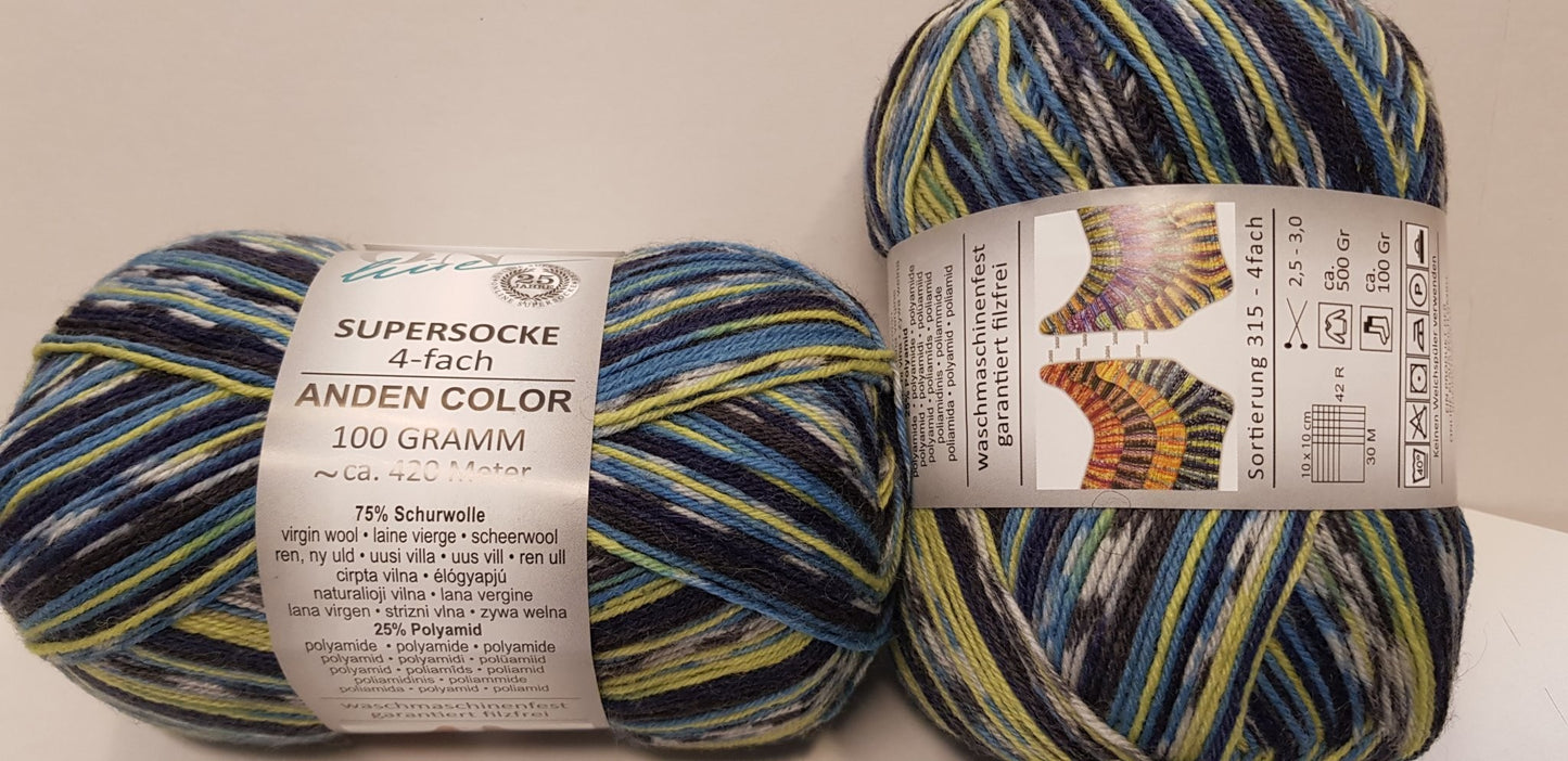 Supersocke 4-fach Anden Color