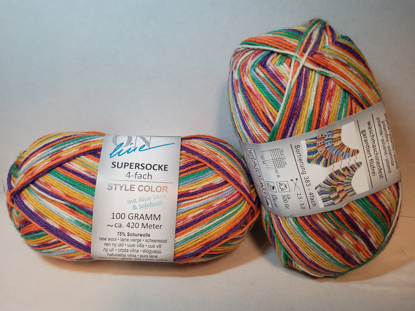 Supersocke 4-fach Style Color mit Aloe Vera u. Jojobaöl