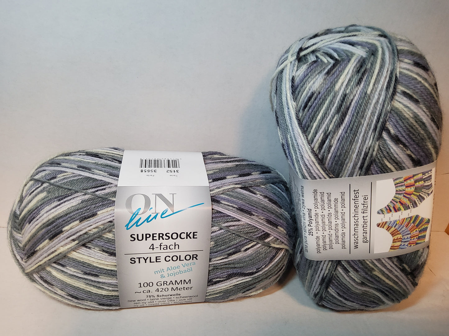 Supersocke 4-fach Style Color mit Aloe Vera u. Jojobaöl