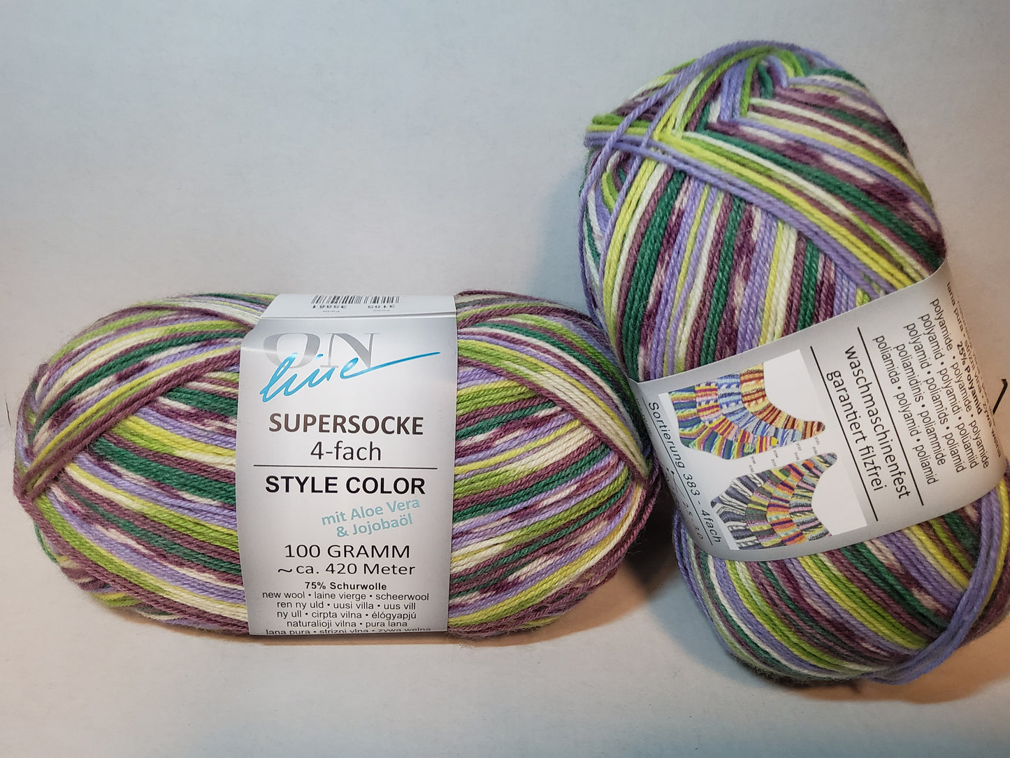 Supersocke 4-fach Style Color mit Aloe Vera u. Jojobaöl