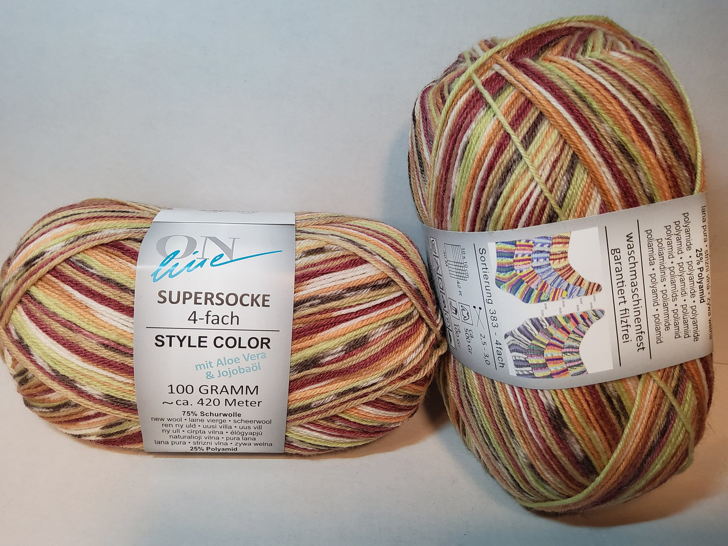 Supersocke 4-fach Style Color mit Aloe Vera u. Jojobaöl