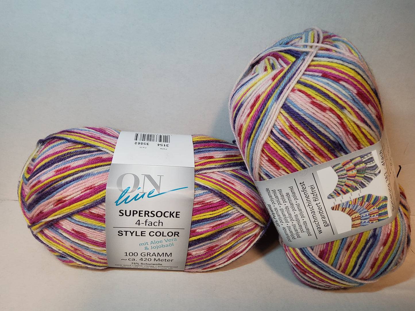 Supersocke 4-fach Style Color mit Aloe Vera u. Jojobaöl