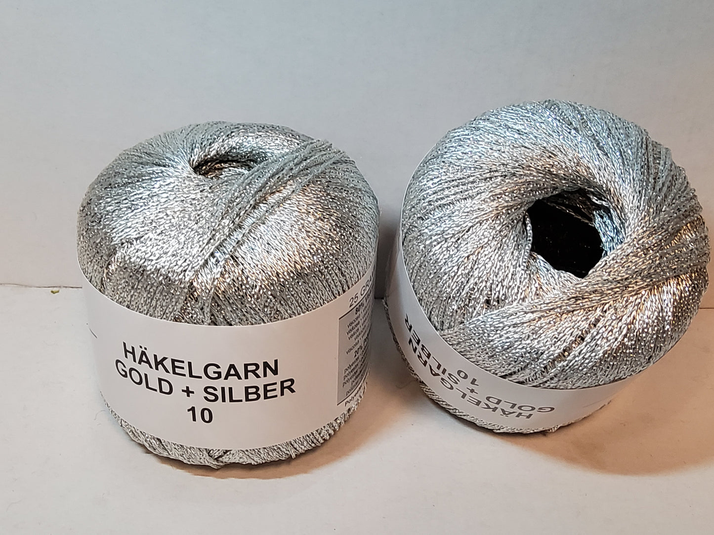 Häkelgarn gold u. Silber 10
