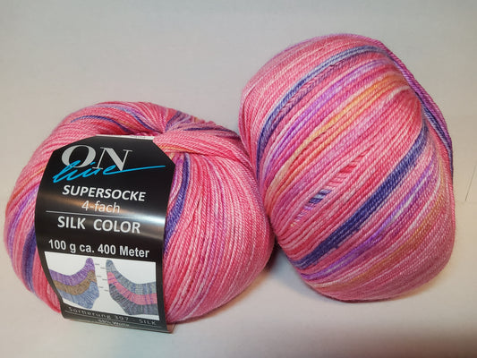 Supersocke 4-fach Silk Color