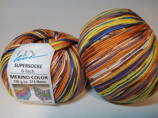 Supersocke 6-fach Merino Color S. 413