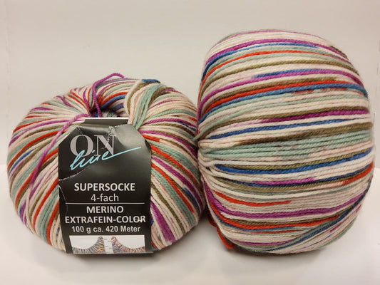 Supersocke 4-fach Merino Extrafine Color Sortierung 344