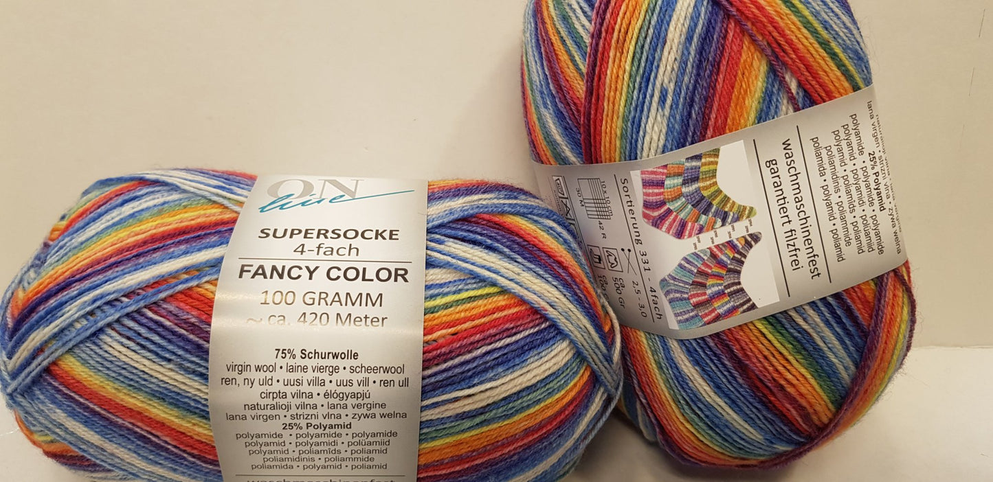 Supersocke 4-fach Fancy Color