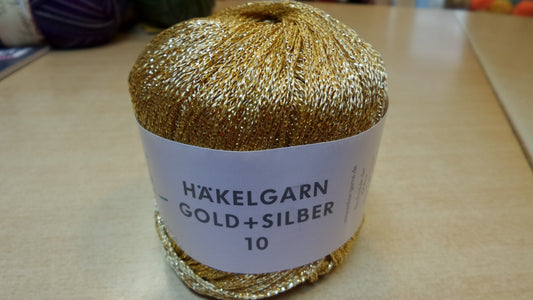 Häkelgarn gold u. Silber 10