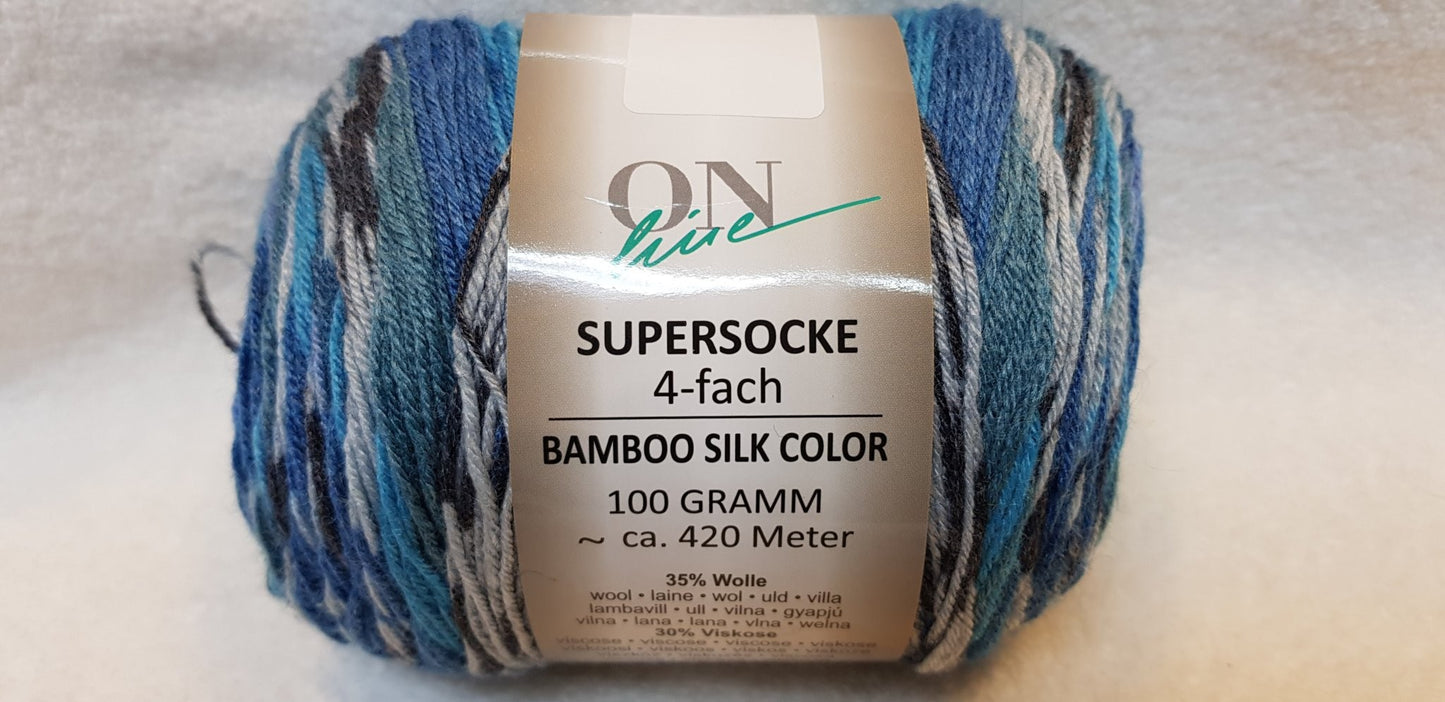 Supersocke 4-fach Bamboo Silk Color
